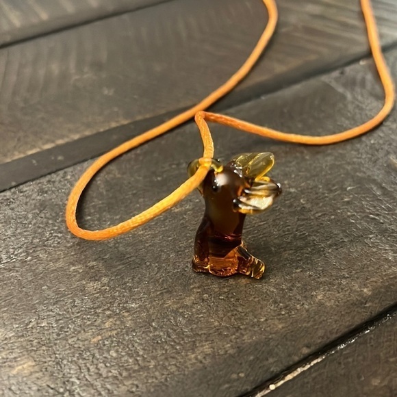 Hand Blown Glass Bunny Necklace - Picture 1 of 5
